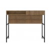 Casabianca CLARK Office Desk In Walnut Melamine With Black Painted Metal Frame - Front