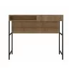 Casabianca CLARK Office Desk In Walnut Melamine With Black Painted Metal Frame - Front - Casabianca CLARK Office Desk In Walnut Melamine With Black Painted Metal Frame - Front
