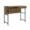 Casabianca CLARK Office Desk In Walnut Melamine With Black Painted Metal Frame - Angled View - Casabianca CLARK Office Desk In Walnut Melamine With Black Painted Metal Frame - Angled View