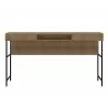 Casabianca CLARK EXECUTIVE Office Desk In Walnut Melamine With Black Painted Metal Frame - Front - Casabianca CLARK EXECUTIVE Office Desk In Walnut Melamine With Black Painted Metal Frame - Front