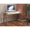 Casabianca BLANC Office Desk In White Melamine With Light Oak Legs - Lifestyle