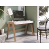 Casabianca BLANC Office Desk In White Melamine With Light Oak Legs - Lifestyle 2