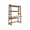 Casabianca TOWER DESK Office Desk In White Melamine With Built In Bookcase And Oak Legs - Angled - Casabianca TOWER DESK Office Desk In White Melamine With Built In Bookcase And Oak Legs - Angled