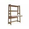 Casabianca TOWER DESK Office Desk In White Melamine With Built In Bookcase And Oak Legs - Desk Extended - Casabianca TOWER DESK Office Desk In White Melamine With Built In Bookcase And Oak Legs - Desk Extended