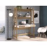 Casabianca TOWER DESK Office Desk In White Melamine With Built In Bookcase And Oak Legs - Lifestyle