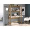 Casabianca TOWER DESK Office Desk In White Melamine With Built In Bookcase And Oak Legs - Lifestyle - Casabianca TOWER DESK Office Desk In White Melamine With Built In Bookcase And Oak Legs - Lifestyle