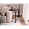 Casabianca CLARK C End Table In Black Marbled With Black Painted Metal Frame - Lifestyle 2
