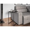 Casabianca CLARK C End Table In Black Marbled With Black Painted Metal Frame - Lifestyle 2