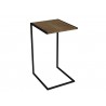 Casabianca CLARK C End Table In Walnut Melamine With Black Painted Metal Frame - Angled