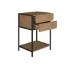 Casabianca CLARK Nightstand In Walnut Melamine With Black Painted Metal Frame - Drawer Opened - Casabianca CLARK Nightstand In Walnut Melamine With Black Painted Metal Frame - Drawer Opened