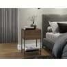 Casabianca CLARK Nightstand In Walnut Melamine With Black Painted Metal Frame - Lifestyle - Casabianca CLARK Nightstand In Walnut Melamine With Black Painted Metal Frame - Lifestyle