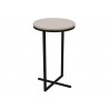 Casabianca ROSY End Table In White Melamine With Black Painted Metal Frame - Angled