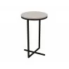 Casabianca ROSY End Table In White Melamine With Black Painted Metal Frame - Angled - Casabianca ROSY End Table In White Melamine With Black Painted Metal Frame - Angled