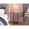 Casabianca ROSY End Table In White Melamine With Black Painted Metal Frame - Lifestyle 2 - Casabianca ROSY End Table In White Melamine With Black Painted Metal Frame - Lifestyle 2