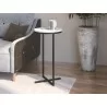 Casabianca ROSY End Table In White Melamine With Black Painted Metal Frame - Lifestyle - Casabianca ROSY End Table In White Melamine With Black Painted Metal Frame - Lifestyle
