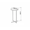 Casabianca ROSY End Table In White Melamine With Black Painted Metal Frame - Dimensions - Casabianca ROSY End Table In White Melamine With Black Painted Metal Frame - Dimensions