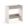 Lulu Office Desk In White Wood Grain And Gray Melamine - Angled