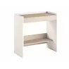 Lulu Office Desk In White And Light Oak Wood Grain Melamine - Angled  - Lulu Office Desk In White And Light Oak Wood Grain Melamine - Angled 