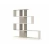 Time Bookcase In White Wood Grain And Light Oak Concrete Melamine - White BG - Time Bookcase In White Wood Grain And Light Oak Concrete Melamine - White BG