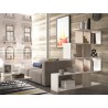 Time Bookcase In White Wood Grain And Light Gray Concrete Melamine - Lifestyle 