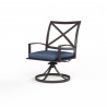 La Jolla Swivel Dining Chair in Spectrum Indigo w/ Self Welt - Front Side Angle