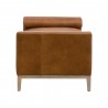 Essentials For Living Keaton Daybed in Whiskey Brown Top Grain Leather, Natural Gray Oak - Side Angle