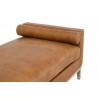 Essentials For Living Keaton Daybed in Whiskey Brown Top Grain Leather, Natural Gray Oak- Top Angled View