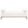 Essentials For Living Keaton Upholstered Bench - LiveSmart Peyton-Pearl, Natural Gray Oak - Front Angle