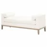 Essentials For Living Keaton Upholstered Bench - LiveSmart Peyton-Pearl, Natural Gray Oak - Front Side Angle - Essentials For Living Keaton Upholstered Bench - LiveSmart Peyton-Pearl, Natural Gray Oak - Front Side Angle