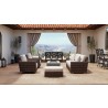 Montecito Swivel Rocker Club Chair in Canvas Flax w/ Self Welt - Lifestyle