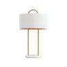 Sunpan Kezna Table Lamp White Marble-White Black - Front Angle - Sunpan Kezna Table Lamp White Marble-White Black - Front Angle
