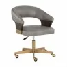 Sunpan Leonce Office Chair - Bravo Metal - Front Side Angle - Sunpan Leonce Office Chair - Bravo Metal - Front Side Angle