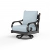 Monterey Swivel Rocker in Canvas Skyline w/ Self Welt - Front Side Angle