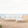 Azzurro Living Kiawah 4-Piece Sectional with Right Arm Chair + Armless Chair + Corner Chair + Ottoman