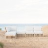 Azzurro Living Kiawah 4-Piece Sectional with Armless Chair + Corner Chair + (2) Ottoman