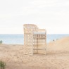 Azzurro Kiawah Bar Stool With Natural Aluminum Frame And Almond All-Weather Wicker - Lifestyle