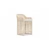Azzurro Kiawah Bar Stool With Natural Aluminum Frame And Almond All-Weather Wicker - Angled - Azzurro Kiawah Bar Stool With Natural Aluminum Frame And Almond All-Weather Wicker - Angled