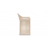 Azzurro Kiawah Bar Stool With Natural Aluminum Frame And Almond All-Weather Wicker - Side