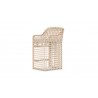Azzurro Kiawah Bar Stool With Natural Aluminum Frame And Almond All-Weather Wicker - Back Angled