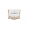 Azzurro Living Kiawah Corner Chair With Natural Aluminum Frame And Almond All-Weather Wicker - Front