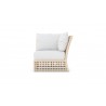 Azzurro Living Kiawah Corner Chair With Natural Aluminum Frame And Almond All-Weather Wicker - Left View