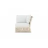 Azzurro Living Kiawah Corner Chair With Natural Aluminum Frame And Almond All-Weather Wicker - Left View - Azzurro Living Kiawah Corner Chair With Natural Aluminum Frame And Almond All-Weather Wicker - Left View