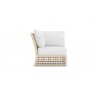 Azzurro Living Kiawah Corner Chair With Natural Aluminum Frame And Almond All-Weather Wicker - Right View