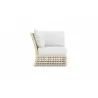 Azzurro Living Kiawah Corner Chair With Natural Aluminum Frame And Almond All-Weather Wicker - Right View - Azzurro Living Kiawah Corner Chair With Natural Aluminum Frame And Almond All-Weather Wicker - Right View