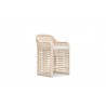 Azzurro Kiawah Counter Stool With Natural Aluminum Frame And Almond All-Weather Wicker - Angled