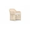 Azzurro Kiawah Dining Chair With Matte White Aluminum Frame and Almond All-Weather Wicker - Angled - Azzurro Kiawah Dining Chair With Matte White Aluminum Frame and Almond All-Weather Wicker - Angled