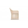 Azzurro Kiawah Dining Chair With Matte White Aluminum Frame and Almond All-Weather Wicker - Side