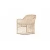 Azzurro Kiawah Dining Chair With Matte White Aluminum Frame and Almond All-Weather Wicker - Back Angle - Azzurro Kiawah Dining Chair With Matte White Aluminum Frame and Almond All-Weather Wicker - Back Angle