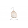 Azzurro Kiawah Hanging Chair With Matte White Aluminum Frame And Almond All-Weather Wicker - Angled