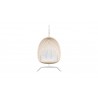 Azzurro Kiawah Hanging Chair With Matte White Aluminum Frame And Almond All-Weather Wicker - Front
